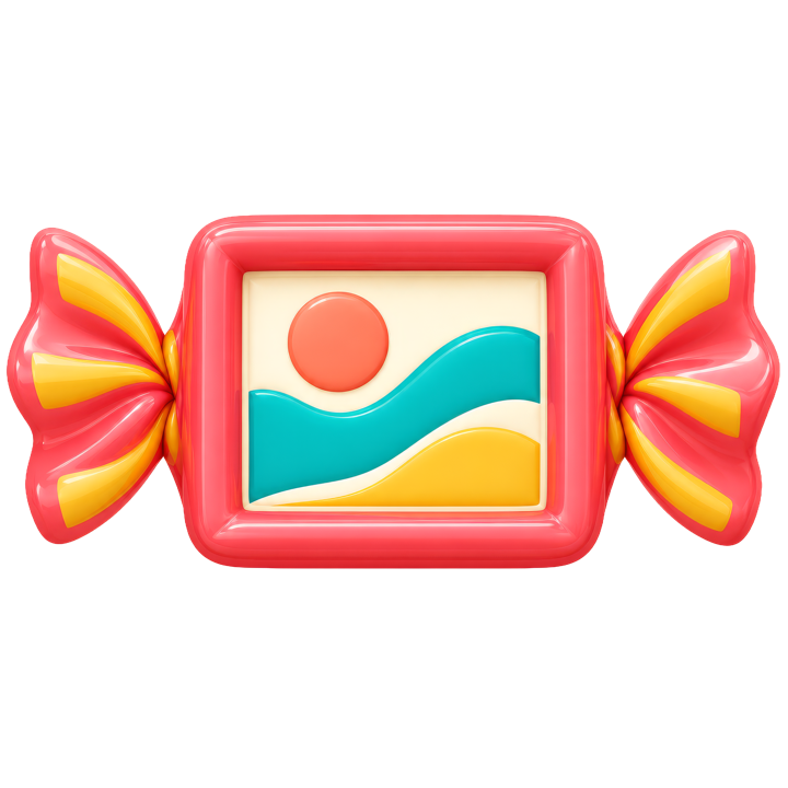 The Wall Candy logo: a picture frame wrapped like a piece of candy.